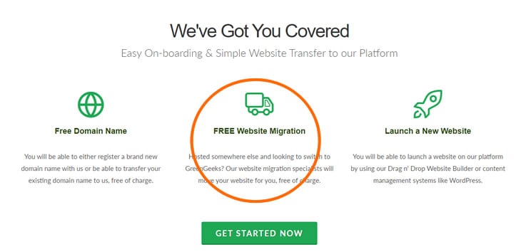 Greengeeks migration service