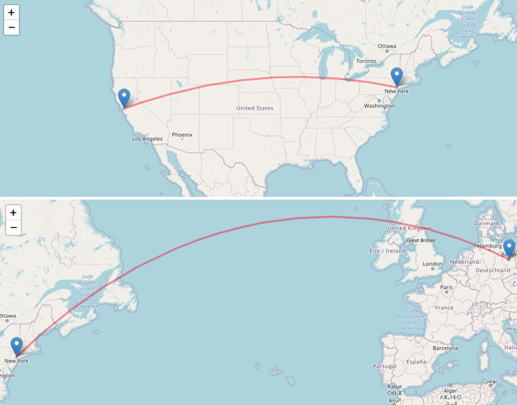 Why latency affect your hosting choice? Demo - New York to Berlin = 3,965 miles; San Francisco to New York = 2,572 miles. 